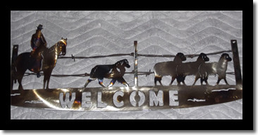 Barbed Wire Welcome Sign